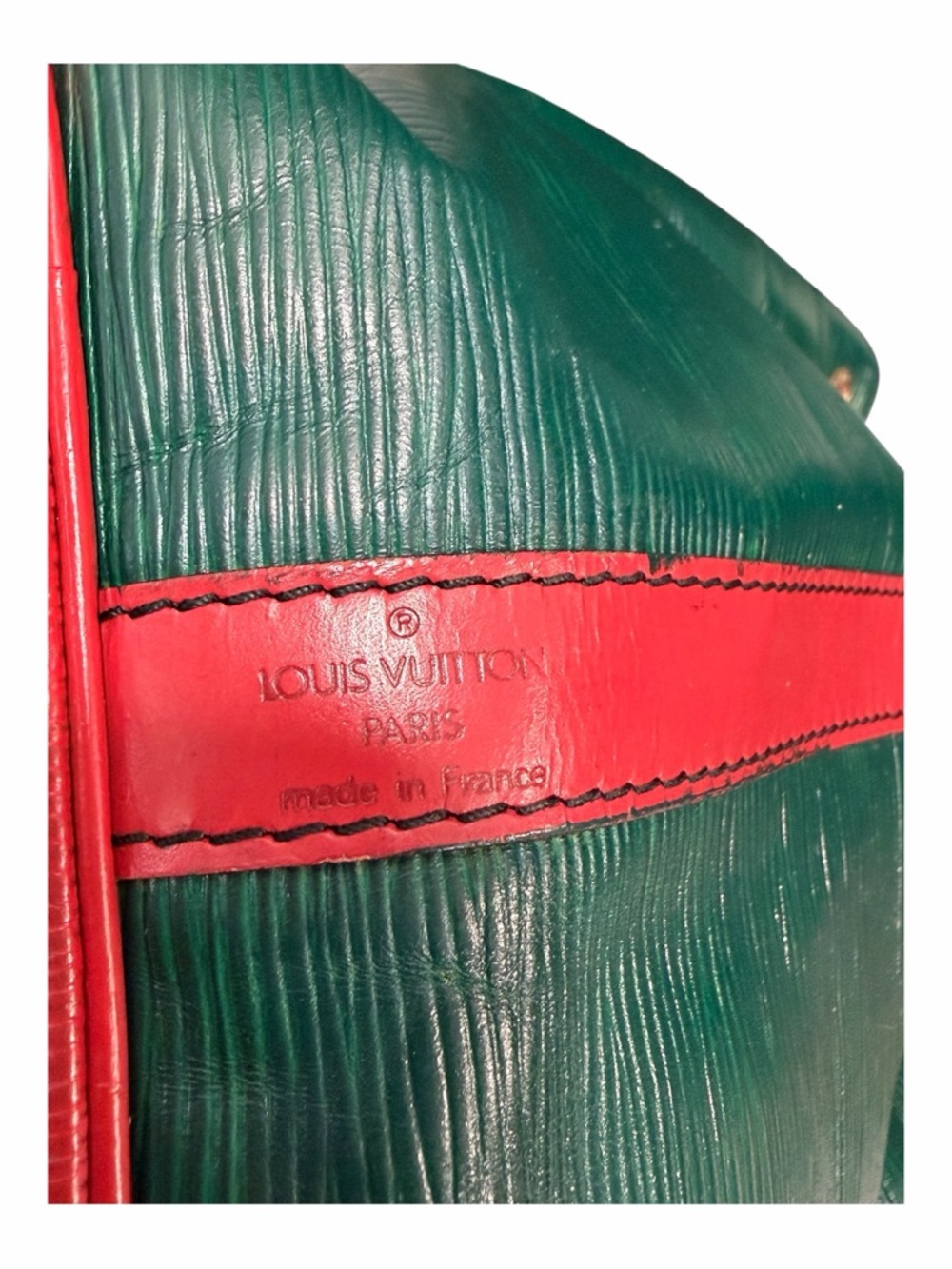 Louis Vuitton Epi Noé GM Restored Green & Red Vintage Bucket Bag - Picture 11 of 13